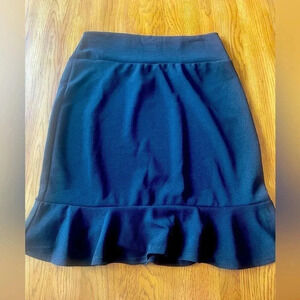 Agnes & Dora Flounce Pencil Skirt‎ Black NWT L 0284